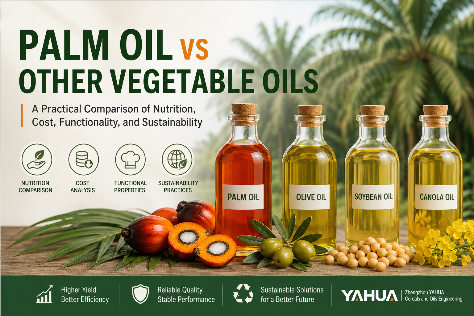 Palm Oil vs. Other Vegetable Oils: A Practical Comparison of Nutrition, Cost, Functionality, and Sustainability